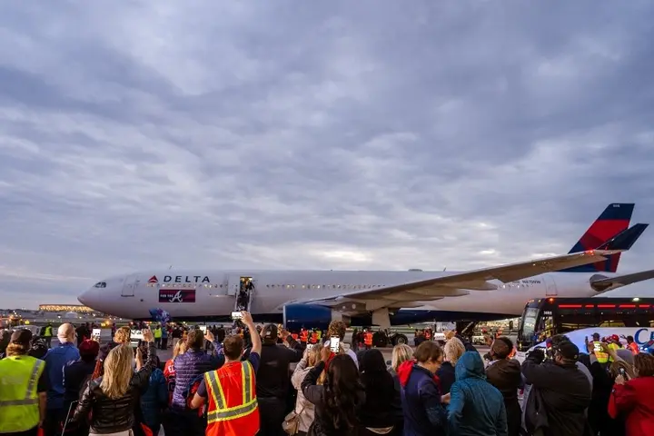 Delta people welcome the Braves home.