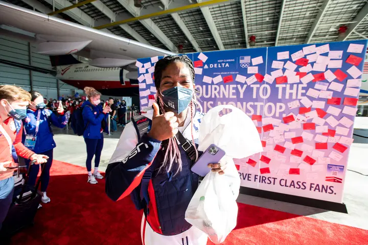 Team USA Sendoff LAX Maame Biney