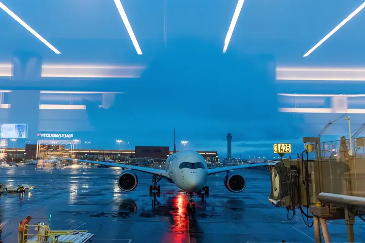 Team USA athletes arrive at Salt Lake City International Airport in Salt Lake City, Utah on Monday, February 21, 2022. (CASEY SYKES/RANK STUDIOS) (Team USA athletes arrive at Salt Lake City International Airport in Salt Lake City, Utah on Monday, February 21, 2022.