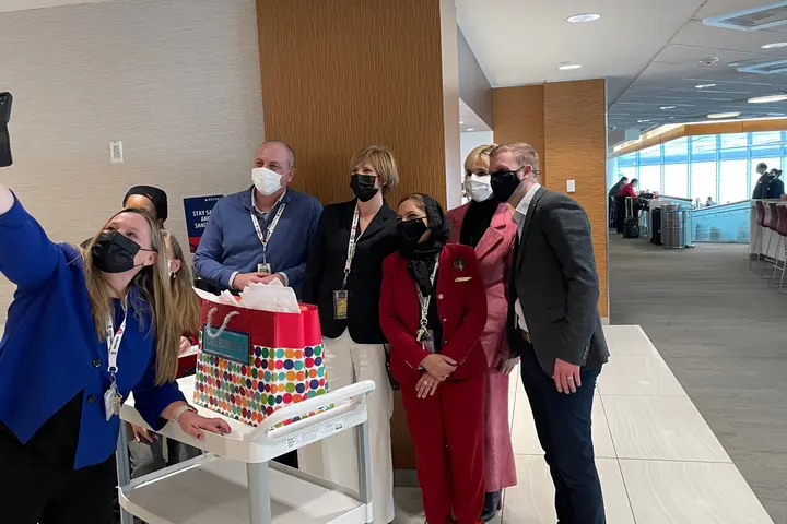 Celebrating Nadia, one of our Sky Club team members in MSP who was integral during the Afghan refugee crisis, helping translate for the evacuees, escorting them, and making sure they were taken care of all around.