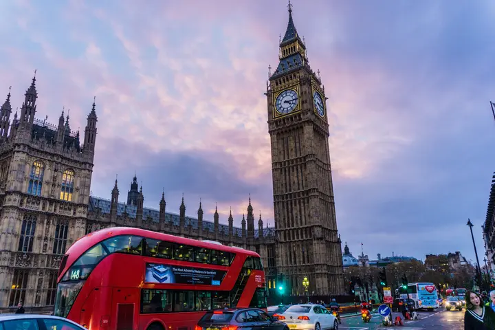 London scenery, including Big Ben