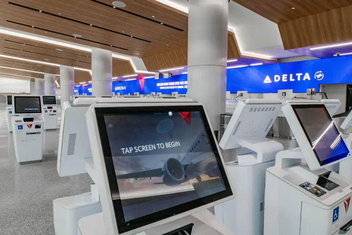 Check-in area at Delta's new LAX terminal