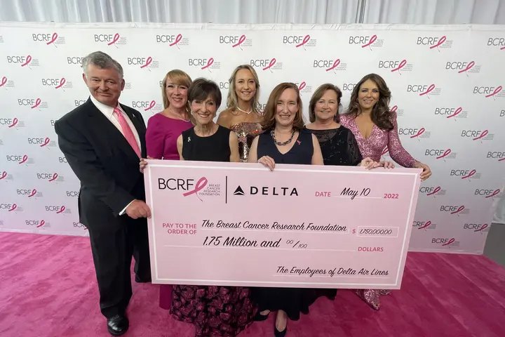 Delta employees at BCRF's Hot Pink Party in NYC