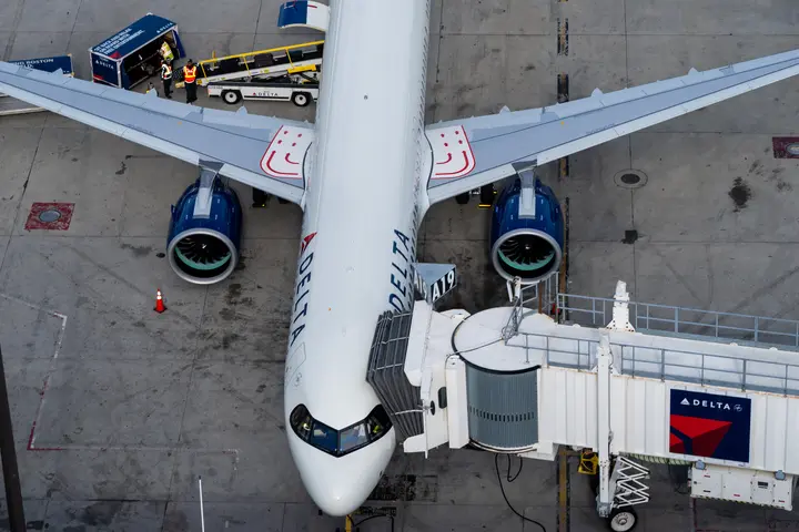 A321neo parked at gate at Boston Logan Airport