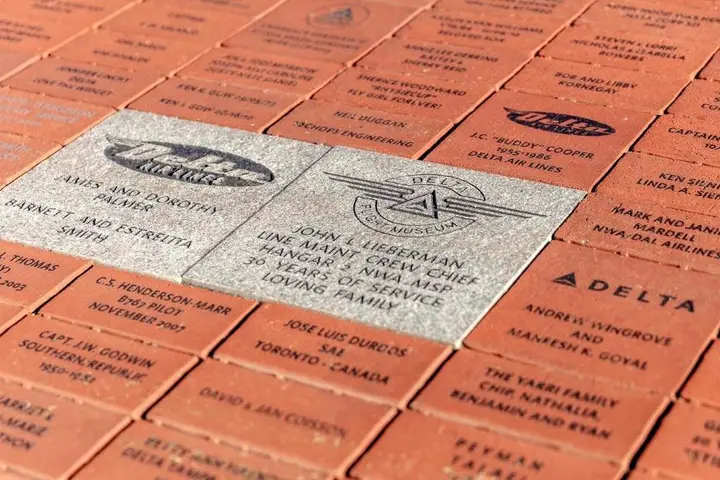 Commemorative bricks at Delta Flight Museum 