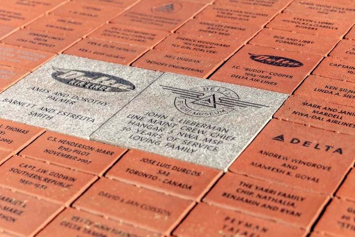 Commemorative bricks at Delta Flight Museum 