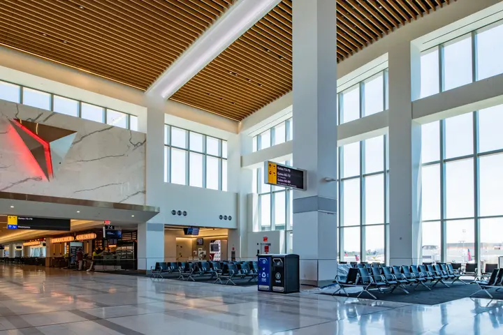 Interior view of Delta's terminal at LaGuardia 
