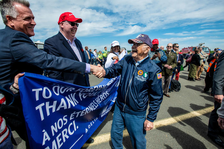U.S. veterans of World War II touched down Thursday in Normandy, France, as part of the upcoming 78th anniversary of the D-Day landings.