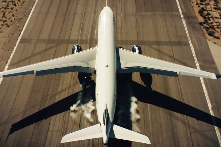 A330-300 taking off on the runway