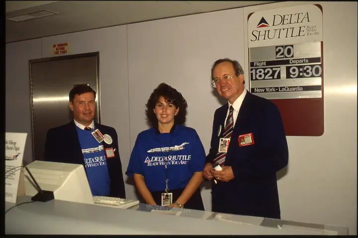 Gate crew for the first flight of the Delta Shuttle, Sept 1, 1991