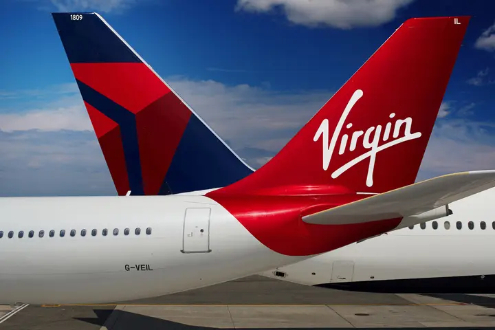 Virgin Atlantic and Delta Air Lines aircrafts
