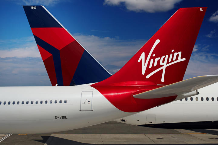 Virgin Atlantic and Delta Air Lines aircrafts