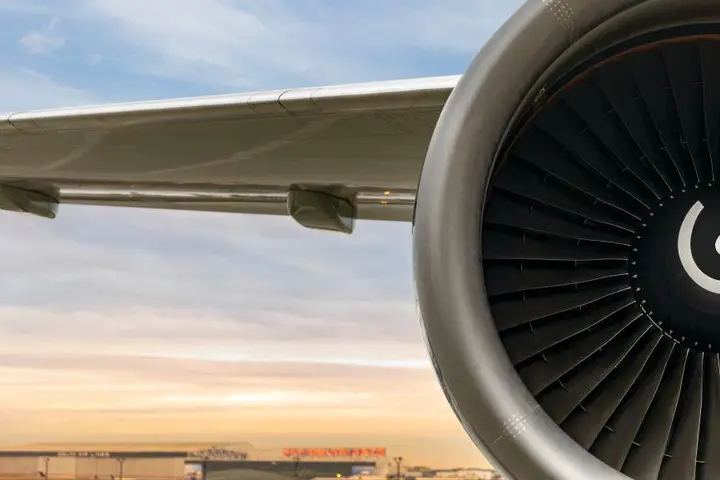 Delta plane engine at Hartsfield-Jackson Atlanta International Airport