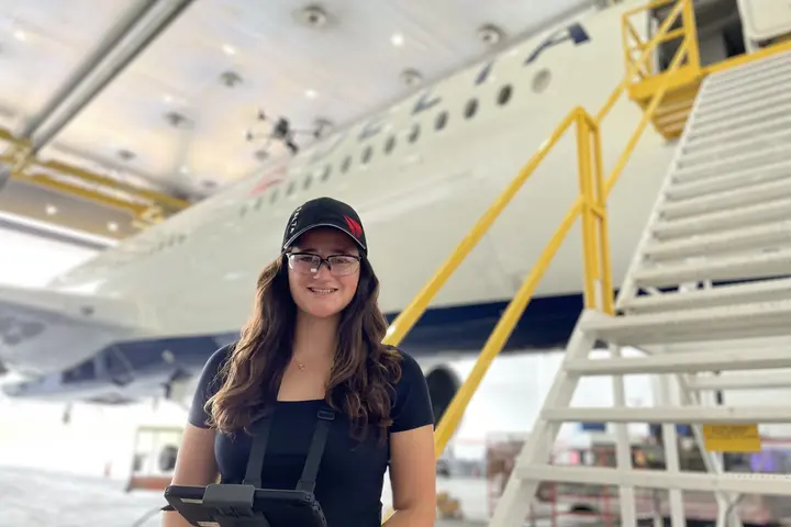 Emma Galarza, a senior engineer with Delta TechOps