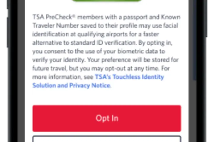 A screen showing the message customers will receive on their iPhone if eligible for Delta Digital ID.