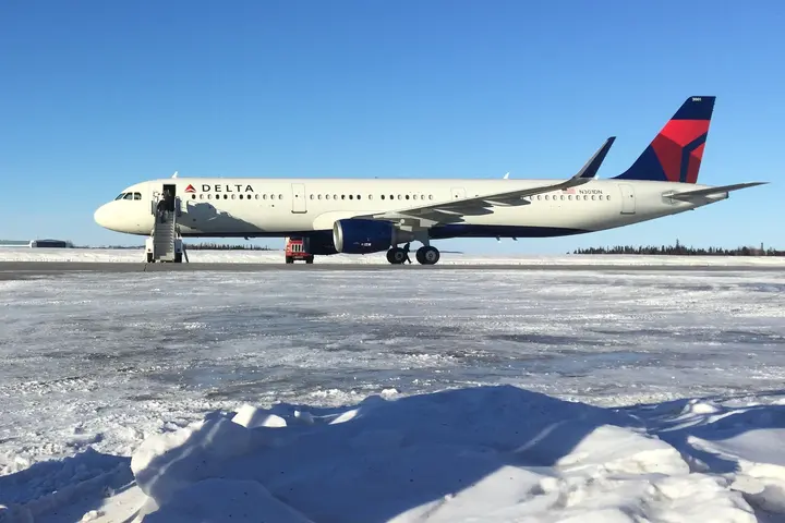 A321 refueling in Goose Bay, Canada