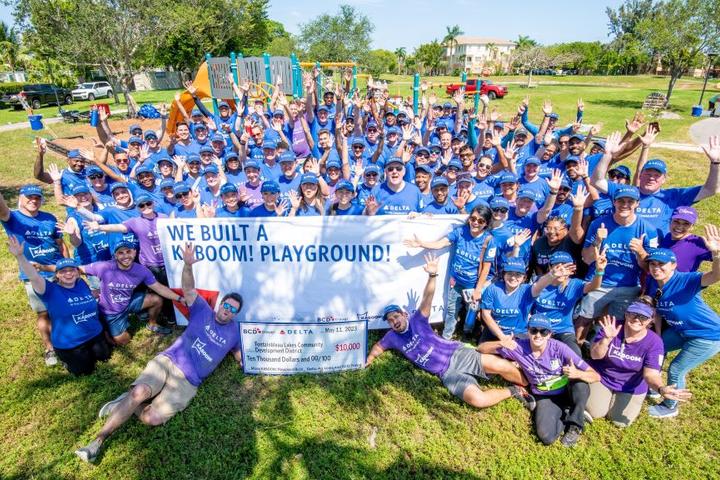 ​On Thursday, May 11 in the Las Sevillas neighborhood, more than 100 Delta volunteers, BCD Travel and KABOOM! came together to build Delta's 36th playground, and Miami's second, since the partnership began in 2013. 