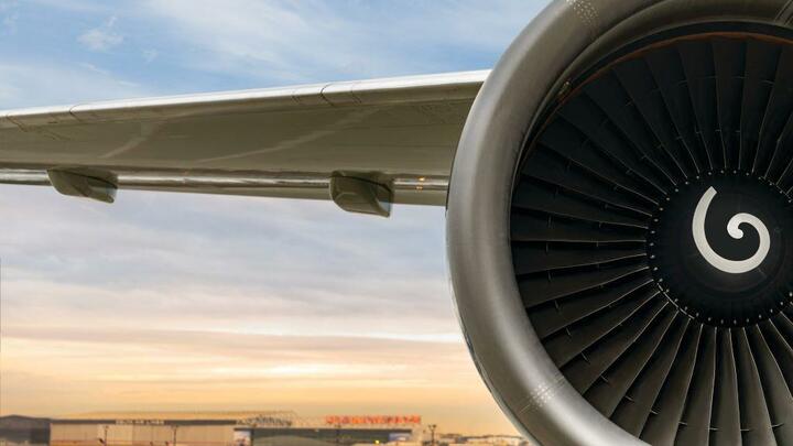 Delta plane engine at Hartsfield-Jackson Atlanta International Airport