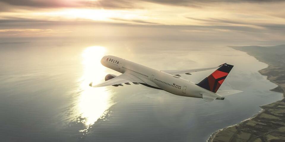 Delta A350 Aircraft in flight