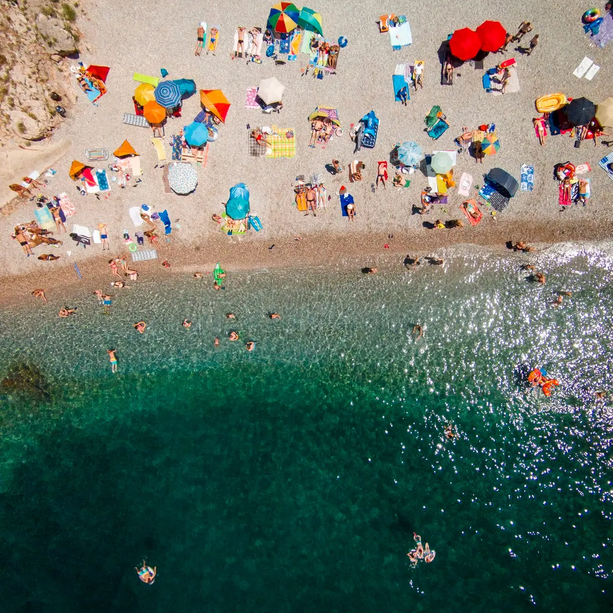 Beach on the Adriatic Sea in Senj, Croatia.