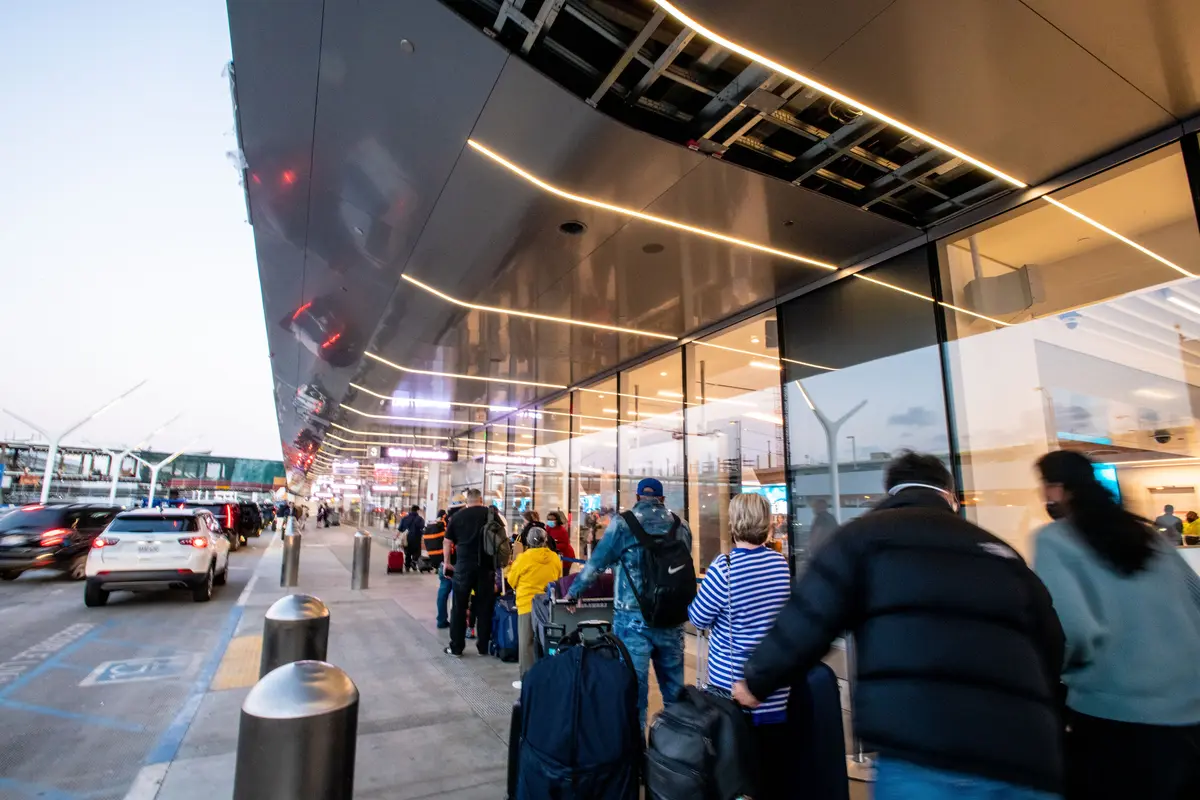 Customers at the new Delta Sky Way at LAX.