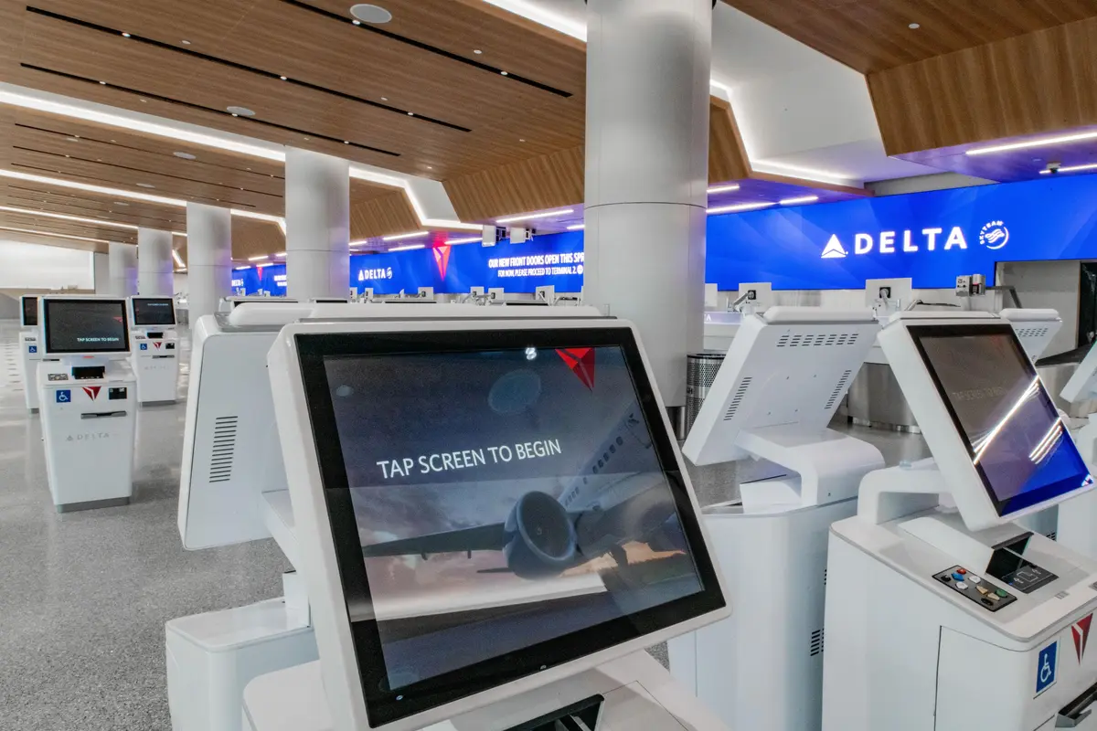 Check-in area at Delta's new LAX terminal