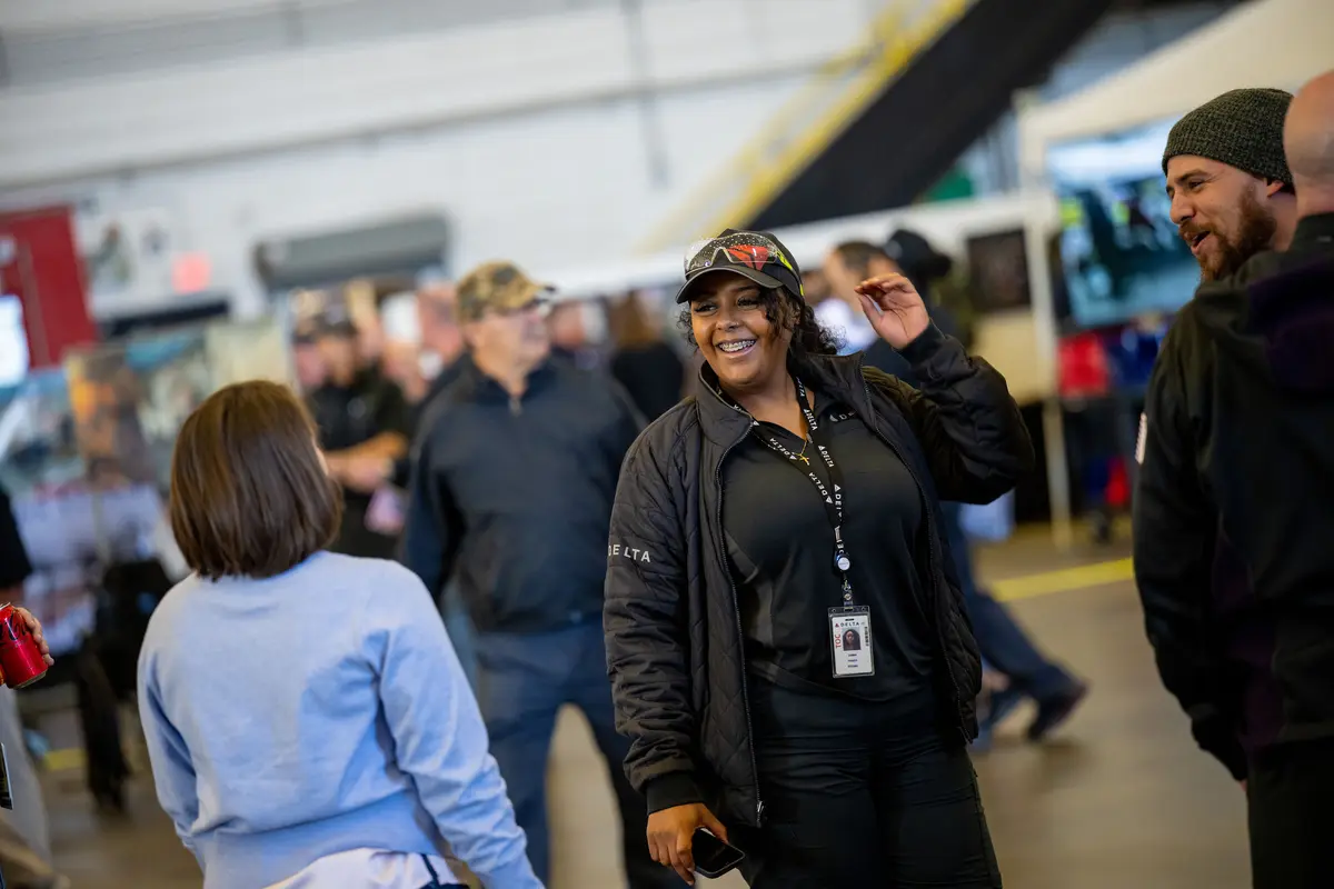 A Delta employee attends the appreciation event on Nov. 4, 2022.