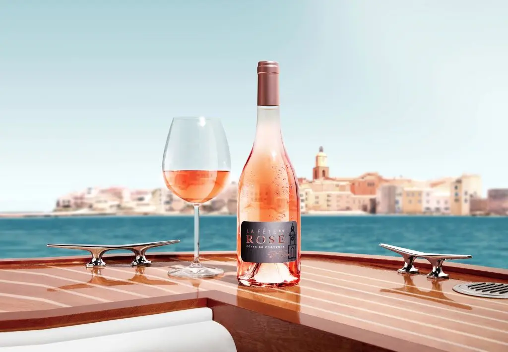 A glass of La Fête du Rosé 