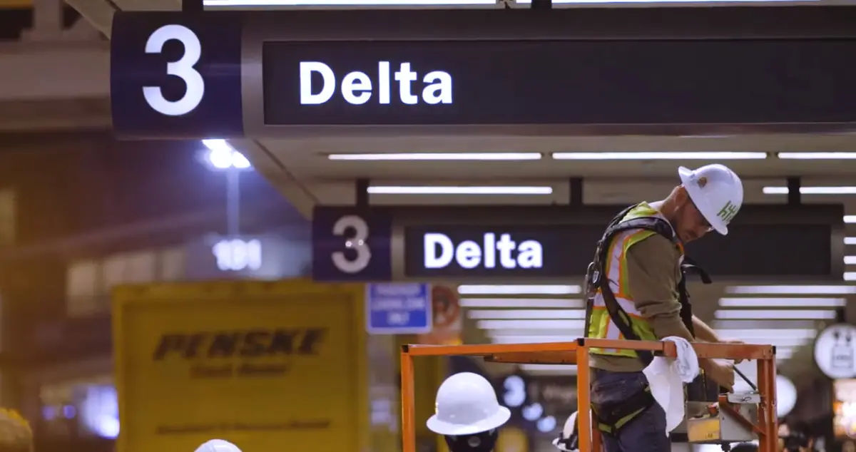 Construction during the early stages of Delta's terminal move at LAX.