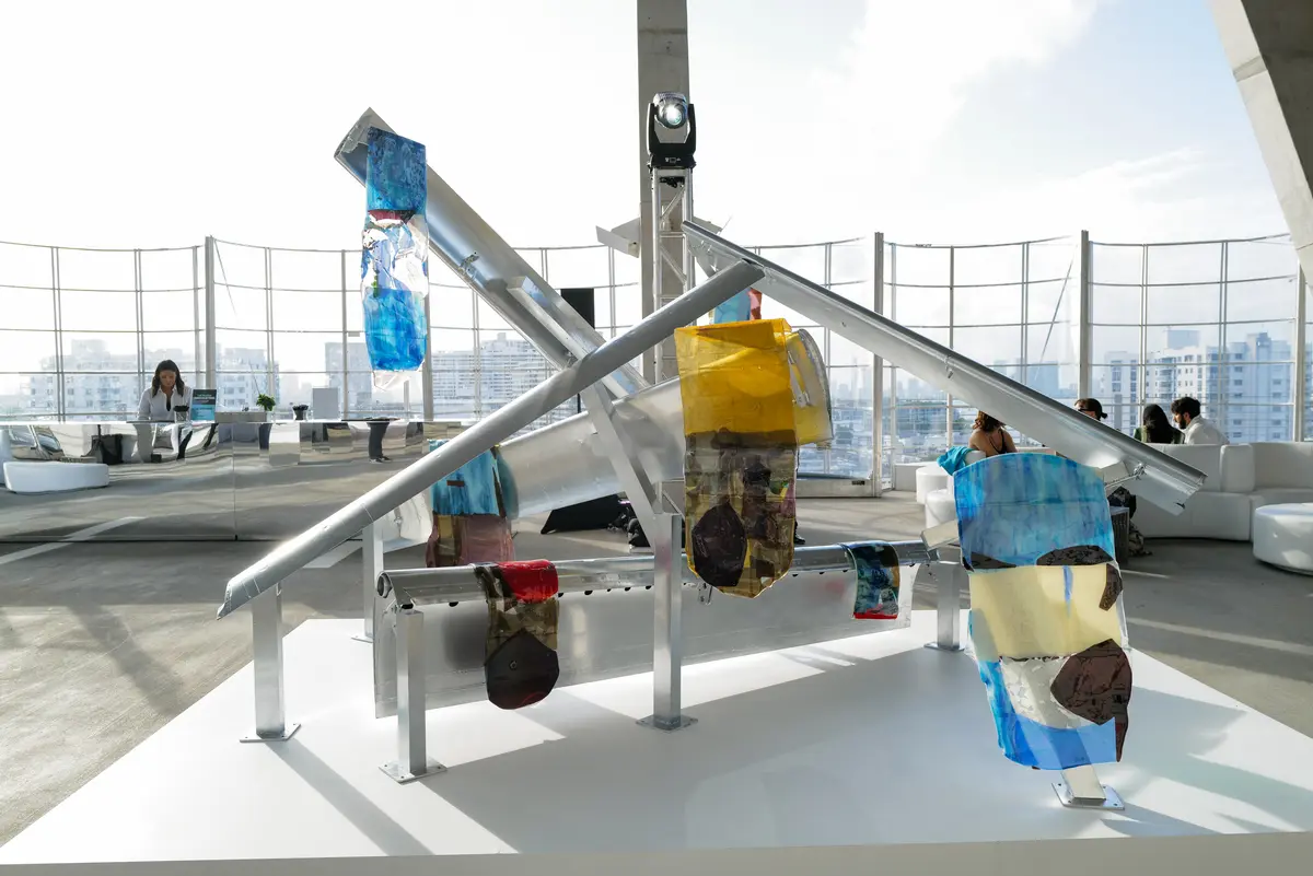 Jillian Mayer's artwork on display in Delta's Open Air Gallery at Miami Art Week.