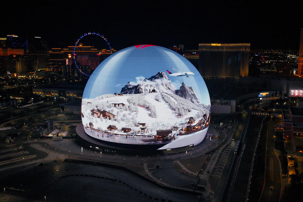 Delta’s CES presence extends to Sphere’s exterior – the Exosphere